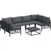 Image de vidaXL Ensemble de canapé de jardin avec coussins 7 pcs noir acier