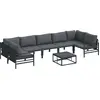 Image de vidaXL Ensemble de canapé de jardin avec coussins 8 pcs noir acier