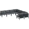 Image de vidaXL Ensemble de canapé de jardin avec coussins 8 pcs noir acier