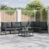Image de vidaXL Ensemble de canapé de jardin avec coussins 5 pcs noir acier