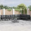 Image de vidaXL Ensemble de canapé de jardin avec coussins 7 pcs noir acier