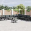 Image de vidaXL Ensemble de canapé de jardin avec coussins 8 pcs noir acier