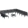 Image de vidaXL Ensemble de canapé de jardin avec coussins 12 pcs noir acier