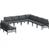 Image de vidaXL Ensemble de canapé de jardin avec coussins 9 pcs noir acier