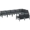 Image de vidaXL Ensemble de canapé de jardin avec coussins 8 pcs noir acier