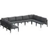 Image de vidaXL Ensemble de canapé de jardin avec coussins 9 pcs noir acier