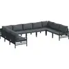Image de vidaXL Ensemble de canapé de jardin avec coussins 9 pcs noir acier