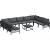 Image de vidaXL Ensemble de canapé de jardin avec coussins 10 pcs noir acier