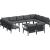 Image de vidaXL Ensemble de canapé de jardin avec coussins 12 pcs noir acier