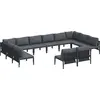 Image de vidaXL Ensemble de canapé de jardin avec coussins 12 pcs noir acier