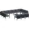 Image de vidaXL Ensemble de canapé de jardin avec coussins 14 pcs noir acier