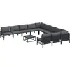 Image de vidaXL Ensemble de canapé de jardin avec coussins 12 pcs noir acier