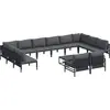 Image de vidaXL Ensemble de canapé de jardin avec coussins 13 pcs noir acier