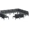 Image de vidaXL Ensemble de canapé de jardin avec coussins 12 pcs noir acier