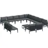 Image de Ensemble de canapés de jardin vidaXL, 14 pièces, couleur noire, en acier