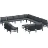 Image de vidaXL Ensemble de canapé de jardin avec coussins 14 pcs noir acier