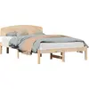 Image de vidaXL Cadre de lit avec tête de lit naturelle 120 x 190 cm Pin massif
