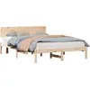 Image de vidaXL Cadre de lit avec tête de lit naturelle 160 x 200 cm Pin massif