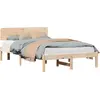 Image de vidaXL Cadre de lit avec tête de lit naturelle 140 x 190 cm Pin massif