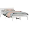 Image de vidaXL Cadre de lit blanc 140 x 190 cm pin massif