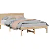 Image de vidaXL Cadre de lit Marron 135 x 190 cm Pin massif