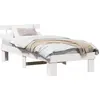 Image de vidaXL Cadre de lit avec tête de lit Blanc 75 x 190 cm Pin massif