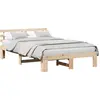 Image de vidaXL Cadre de lit avec tête de lit naturelle 140 x 190 cm Pin massif