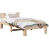 Image de vidaXL Cadre de lit avec tête de lit naturelle 90 x 190 cm Pin massif