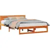 Image de vidaXL Cadre de lit brun cireux 140 x 200 cm Pin massif