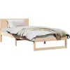 Image de vidaXL Cadre de lit avec tête de lit naturelle 90 x 190 cm Pin massif
