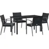 Image de vidaXL Ensemble de salle à manger de jardin 5 pièces noir et gris en rotin PE