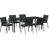 Image de vidaXL Ensemble de jardin 7 pcs noir et gris rotin PE
