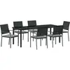 Image de vidaXL Ensemble de jardin 7 pcs noir et gris clair rotin PE