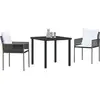 Image de vidaXL Ensemble de salle à manger de jardin 3 pièces Marron et noir Rotin PE
