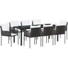 Image de vidaXL Ensemble de jardin pour repas, 9 pièces, en rotin synthétique PE, couleur marron et noir