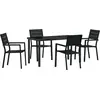 Image de vidaXL Ensemble de jardin 5 pcs noir Acier revêtu par poudre