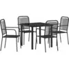 Image de vidaXL Ensemble de jardin 5 pcs noir Acier revêtu par poudre