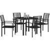 Image de vidaXL Ensemble de jardin 5 pcs noir Acier revêtu par poudre