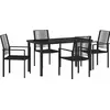 Image de vidaXL Ensemble de jardin 5 pcs noir Acier revêtu par poudre