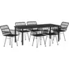 Image de vidaXL Ensemble de jardin 7 pcs noir Acier revêtu par poudre