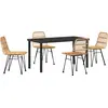 Image de vidaXL Ensemble de jardin 5 pcs brun Acier revêtu par poudre