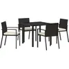 Image de vidaXL Ensemble de jardin 5 pcs noir Acier revêtu par poudre