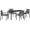 Image de vidaXL Salon de jardin 5 pcs Gris Acier revêtu par poudre