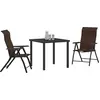 Image de vidaXL Ensemble de salle à manger de jardin 3 pièces Acier thermolaqué marron