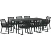 Image de vidaXL Ensemble de jardin 9 pcs noir Acier revêtu par poudre