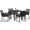 Image de vidaXL Ensemble de jardin 5 pcs noir Acier revêtu par poudre