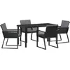 Image de vidaXL Ensemble de jardin 5 pcs noir Acier revêtu par poudre