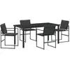Image de vidaXL Ensemble de jardin 5 pcs noir 160 x 80 x 73 cm