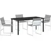 Image de vidaXL Ensemble de jardin 5 pcs blanc 160 x 80 x 73 cm