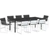 Image de vidaXL Ensemble de jardin 9 pcs blanc 200 x 80 x 73 cm